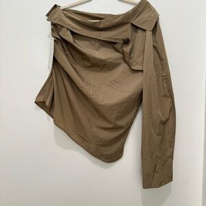 MaxMara Brown Asymmetrical Blouse